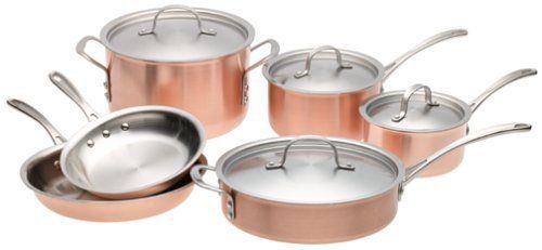 Calphalon T10 Tri-Ply 10 Piece Copper Penny Cookware Set Brand New Unopened