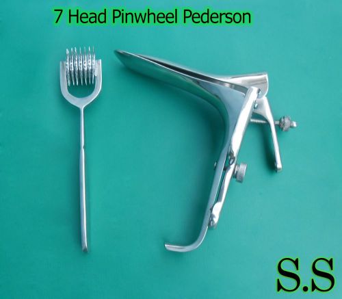 Pederson Vaginal Speculum Small &amp; 7 Head Pinwheel Gynecology Instrument