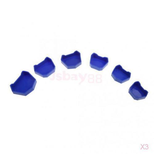 3x 6 pcs/pack rubber dental lab plaster model former base tray tool molds blue for sale