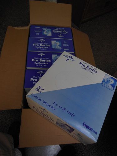 500 MEDLINE Latex-Free PRO SERIES BOUFFANT CAPS for O.R. (28&#034; - Blue) NON28223B