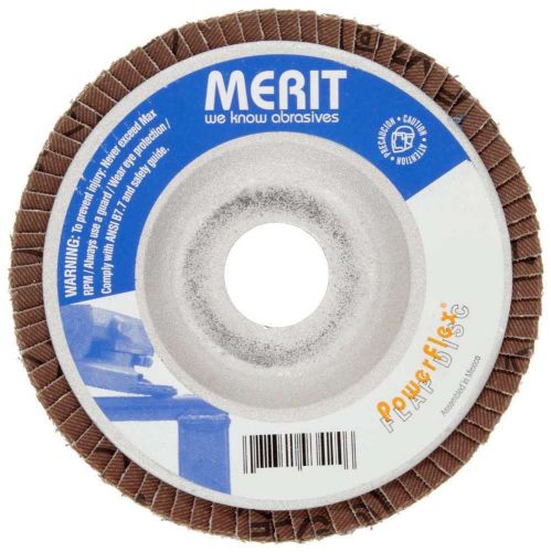 Merit Powerflex Contoured Abrasive Flap Disc, Type 29, Round Hole, Aluminum Back