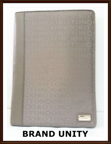 Oroton stencil  a4 folio folder file bnwt rrp $295 light brown for sale