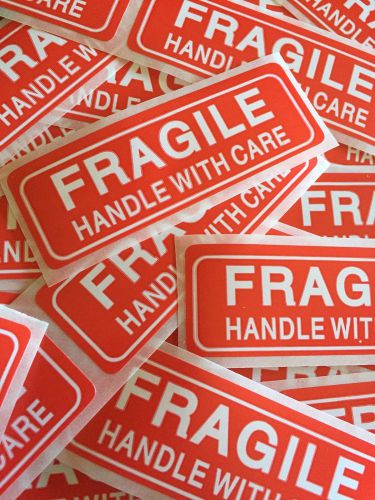 (30) 1&#034;x 3&#034; Fragile Handle With Care Stickers Free Shipping!