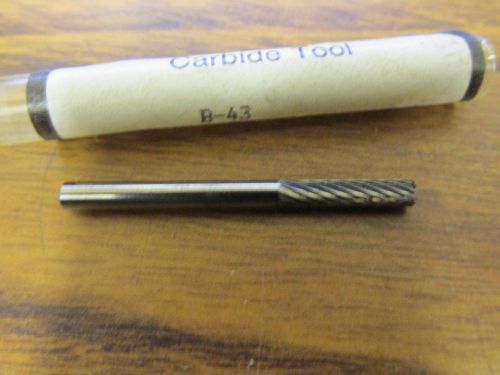 Carbide Burr (SB-43) Cylindrical End Cut - Single Cut - 1/8 x 1/8 x 9/16 x 1 1/2