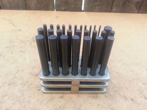 Mhc 3/32&#034;-1/2&#034;X 64THS PLUS 17/32&#034; WITH METAL STAND -28PC TRANSFER PUNCH SET