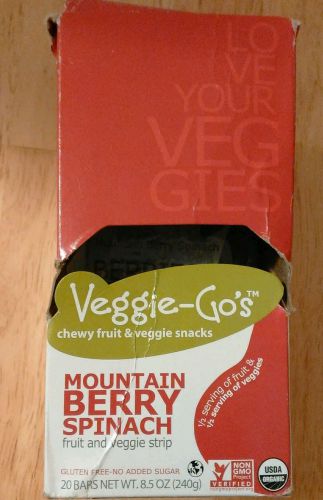 Veggie Gos Organic Mountain Berry Spinach Veggie Snack, 0.42 Ounce -- 20 per