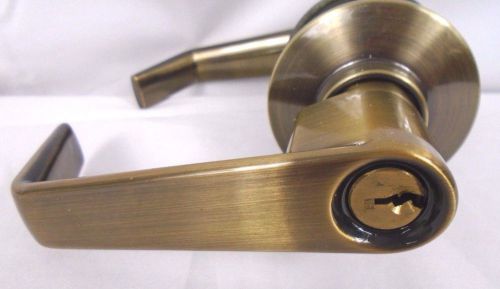 Schlage Saturn Keyed Entry Lever Lockset Antique Brass S51PD SAT 606 24HW
