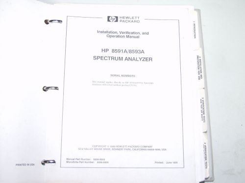 HP 8591A / 8593A spectrum analyzer manual