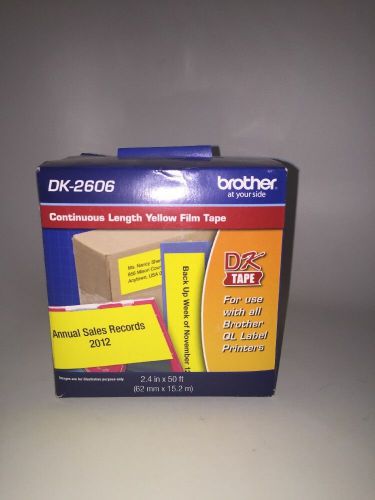 Brother Film Tape - 2.44&#034; Width X 50 Ft Length - Direct Thermal - Yellow - 1Roll