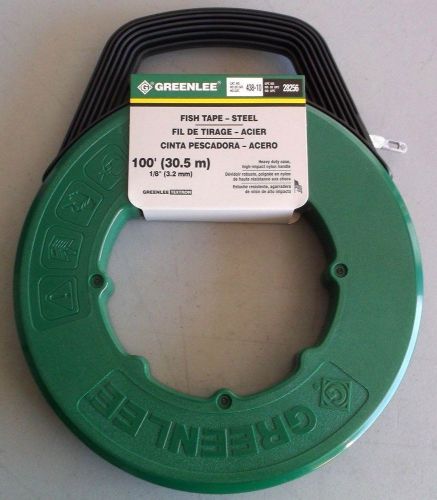 Greenlee 438-10 steel fish tape w/ case 1/8&#034; x 100&#039; 28256 for sale