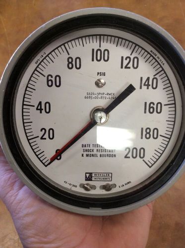 weksler pressure gauge sa24-3php-rwcx 0-200