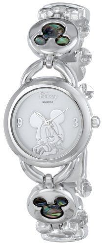 Disney Womens MK2006 Mickey Mouse Abalone Stone Links Bracelet Watch