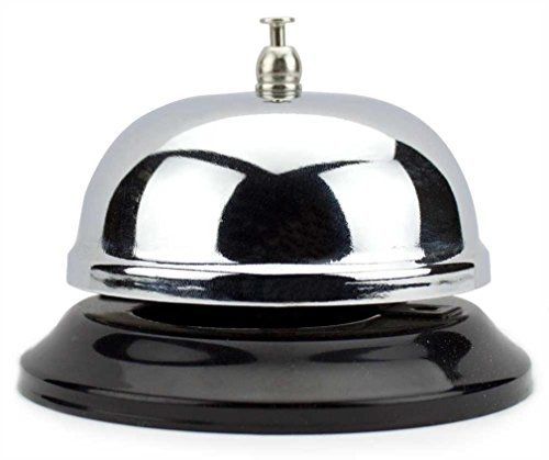 Chrome service bell with black base by lansky office supplies (10cm) by lansky for sale