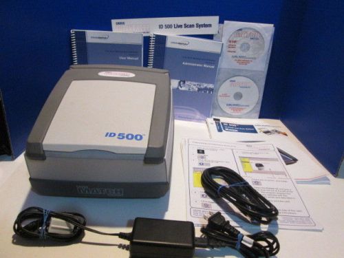 Crossmatch ID500 Portable Fingerprint Scanner w/ Power Adapter and manuals