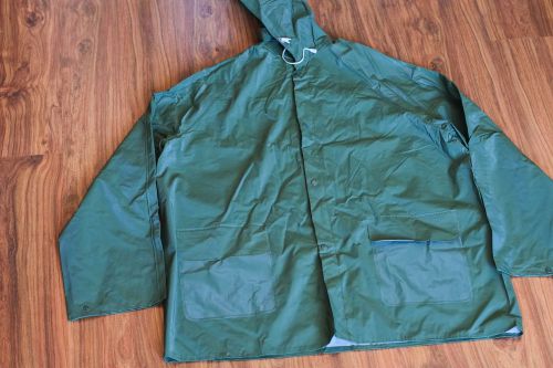 Green PVC Hunting Fishing Raincoat Set Jacket Pants  Size XXL