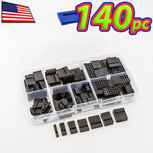[140pc] Dupont Wire Jumper Pin Header Connector Housing Kit 1P 2P 3P 4P 5P 8P 10