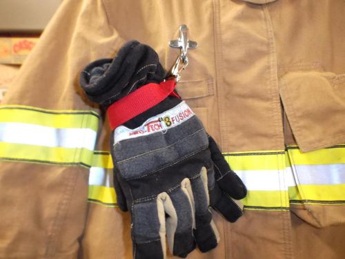 Basic glove strap with velcro red fire fighter firefighter turnout gear holder for sale