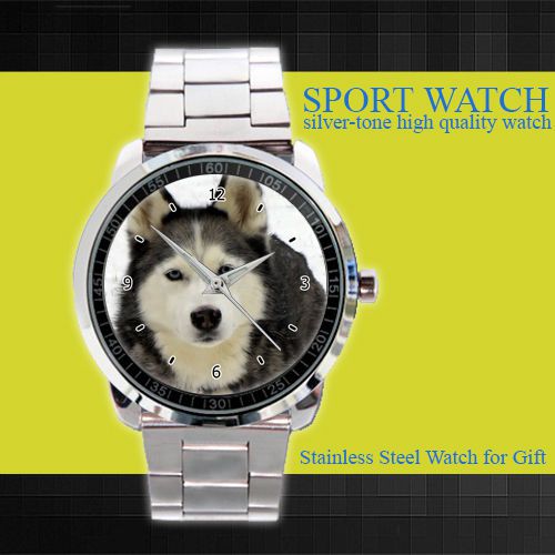 Siberian Husky In Snow Sport Metal Watch