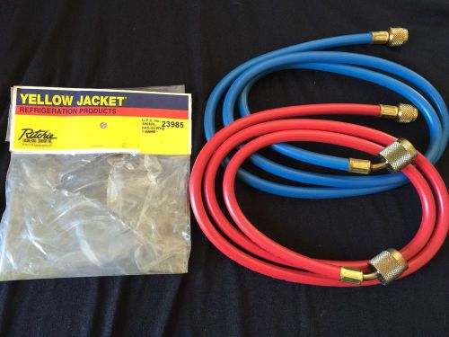 HVAC Gauge Hoses (2) 60&#034; With Quick Coupler Freon Tools New