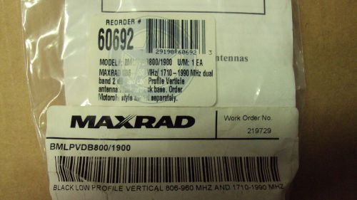 Maxrad BMLPVDB800/1900 Black Low Profile Vertical 806-960Mhz and 1710-1990 Mhz