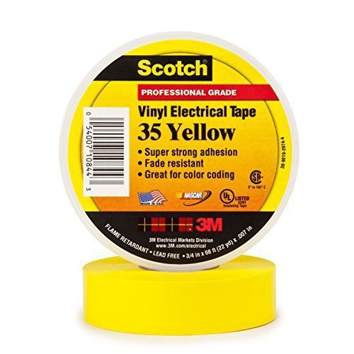 3m scotch #35 electrical tape 10844-ba-10, 3/4-inch by 66-foot by 0.007-inch, for sale
