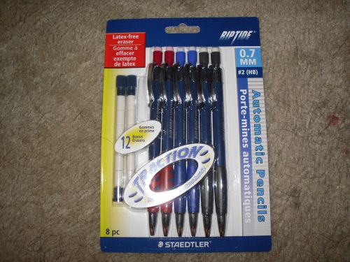 Staedtler Riptide 6 Pack Mechanical Pencils 0.7mm With Erasers New!!!