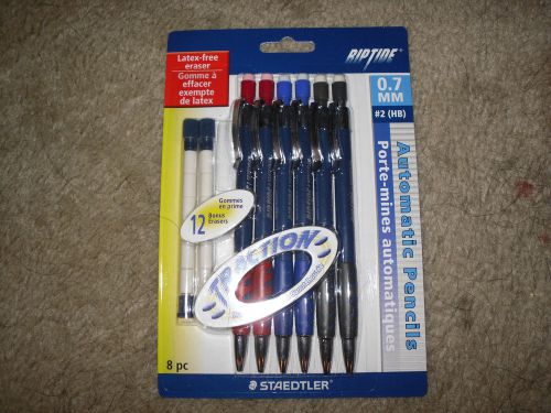 Staedtler Riptide 6 Pack Mechanical Pencils 0.7mm With Erasers New!!!