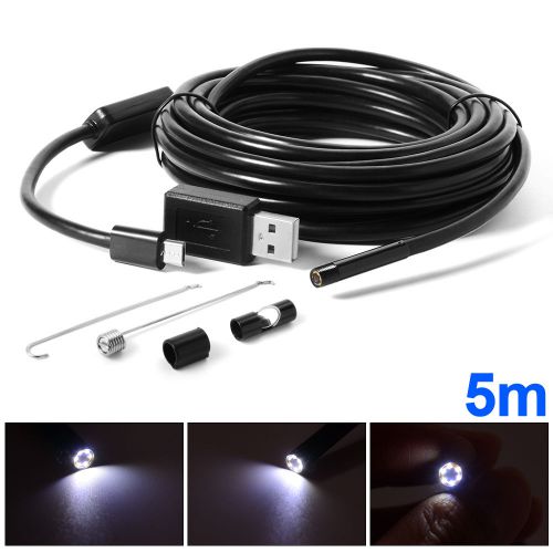 5m led waterproof usb endoscope camera bore snake tube inspection video bi326 for sale