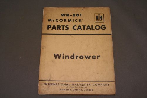 International Harvester No. 201 Windrower Parts Catalog