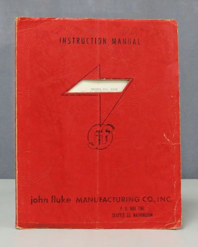Fluke AC-DC Differential Voltmeter Model 803/803R Temporary Instruction Manual