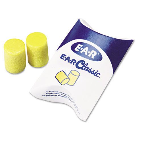 E·a·r classic earplugs, pillow paks, uncorded, pvc foam, yellow, 200 pairs for sale