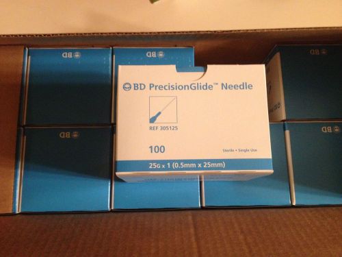 BD Becton-Dickinson PrecisionGlide Hypodermic Needles Box/100 25G 1&#034; 305125