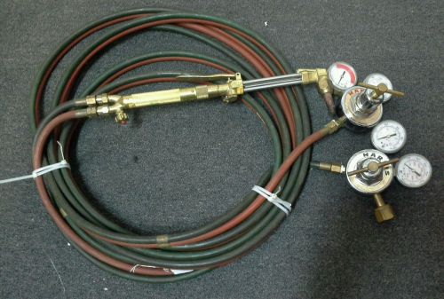Used harris 25- 15c/100c regulators w/ torch &amp; hoses for sale