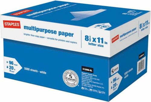 Staples Multipurpose Inkjet &amp; Laser Paper, Letter, 8.5 x 11 inch, 96 Bright W...