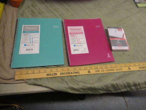 G ) Blue Sky new unused 2016 daily monthly planners, calendar refill, all seen