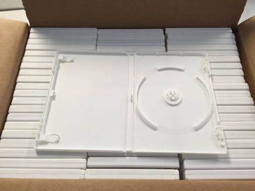 60 white single dvd cases empty original amaray 14mm standard size new for sale