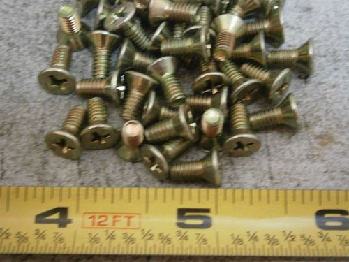Machine Screws #8/32 x 3/8&#034; Long Phillips Flat Head Steel Yellow Lot of 43 #5953