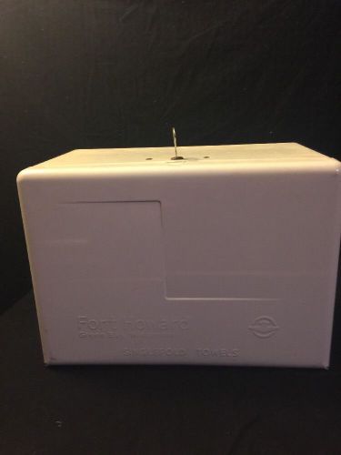 Vintage Fort Howard White Paper Towel Dispenser, Metal, With Key