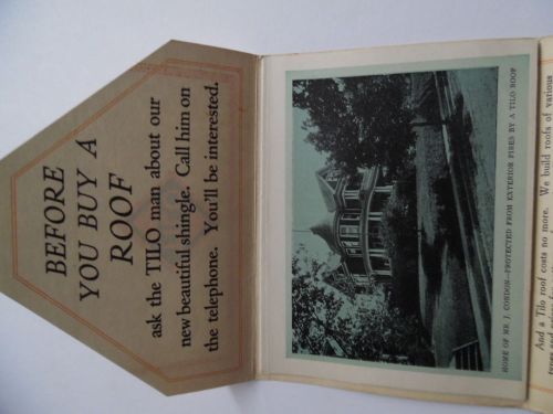 c.1922 TILO ROOFING COMPANY Mailer Folder Brochure Vintage Springfield MA