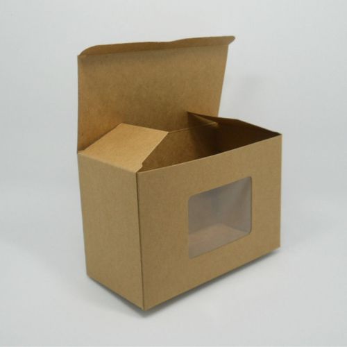 Brown Kraft Paper Jewelry Boxes With Window Crafts Gifts Favor Pearl Packing Box