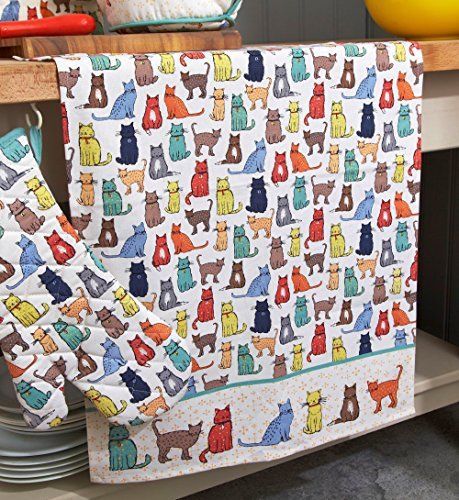 Ulster Weavers CATWALK design Cotton Tea Towel, Christmas Gift Idea Cat Lover