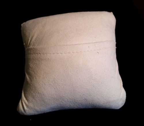 White Faux Leather Puffy Pillow Display Piece For A Pin Or Other Jewelry
