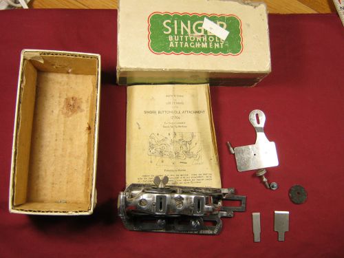 SINGER BUTTONHOLE ATTACHMENT 121704 LOCK STITCH WITH BOX &amp; INSTRUCTIONS