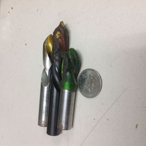 3 used stubby length 33/64 left hand drills screw machine HSS machine shop