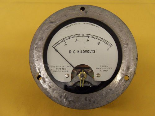Roller Smith D. C KILOVOLTS Meter FS=1MA DC .(Used)