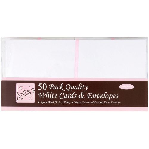 Anita&#039;s Square Cards/Envelopes 5&#034;X5&#034; 50/Pkg-White