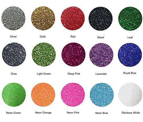 Fame Crafts Glitter Heat Transfer Vinyl (HTV), 12&#034; x 10&#034; 15-Color Starter BUNDLE