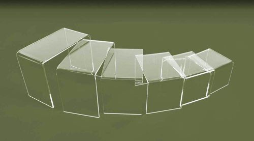 Set of 6 Acrylic Risers R4316 | Clear Display Riser Set | Free shipping in USA