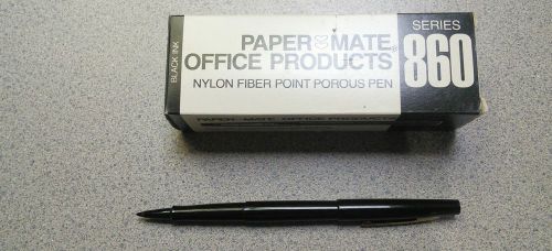 PAPERMATE - 863-11 - PMOP 860 BLACK NYLON pen vintage old new stock 1 DOZEN