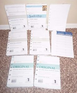 Lot of 8 Franklin Covey Cut-away Daily Record, Lined, Graph Pages CLASSIC Size